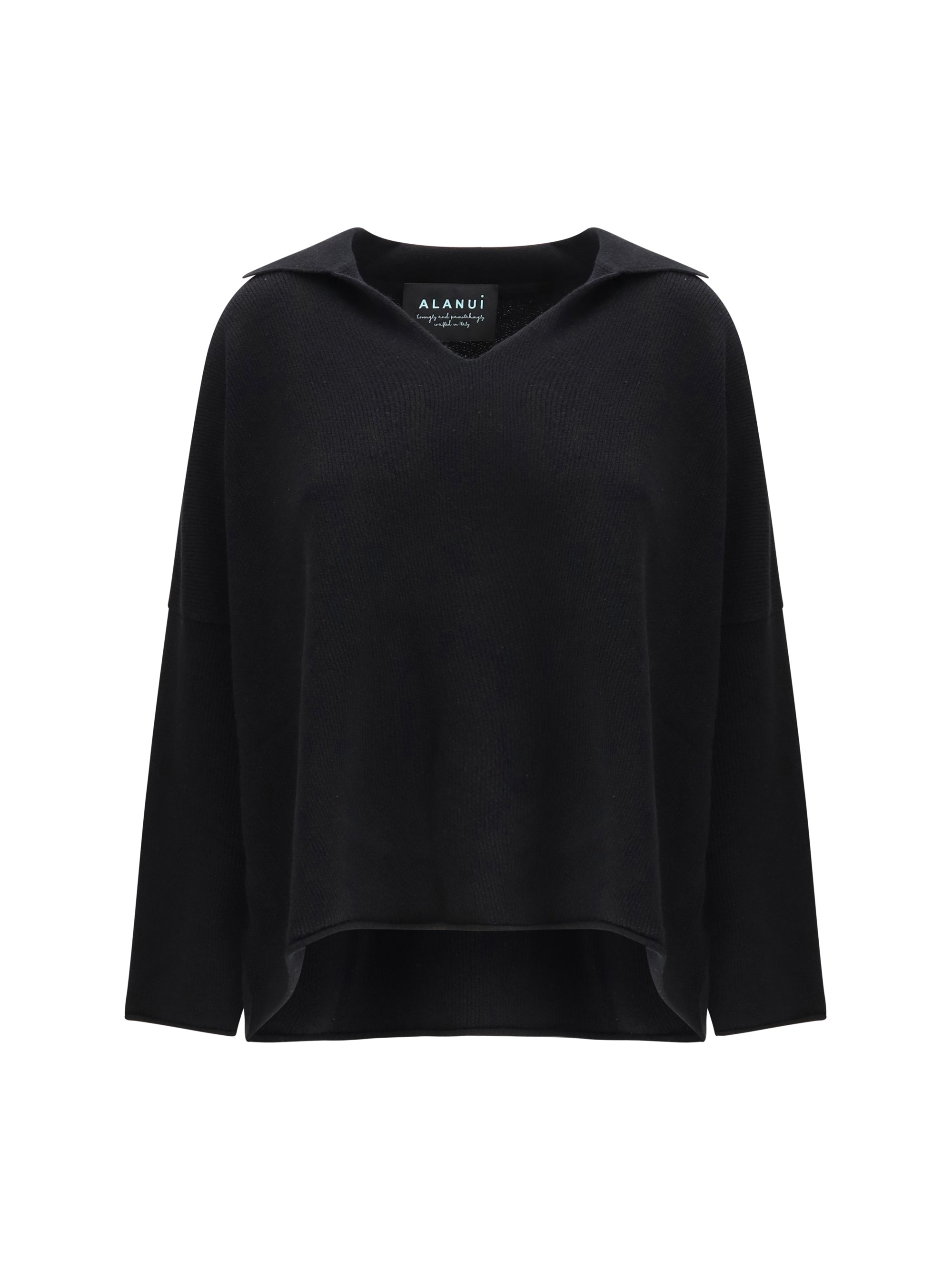 Polo Collar Sweater — Black