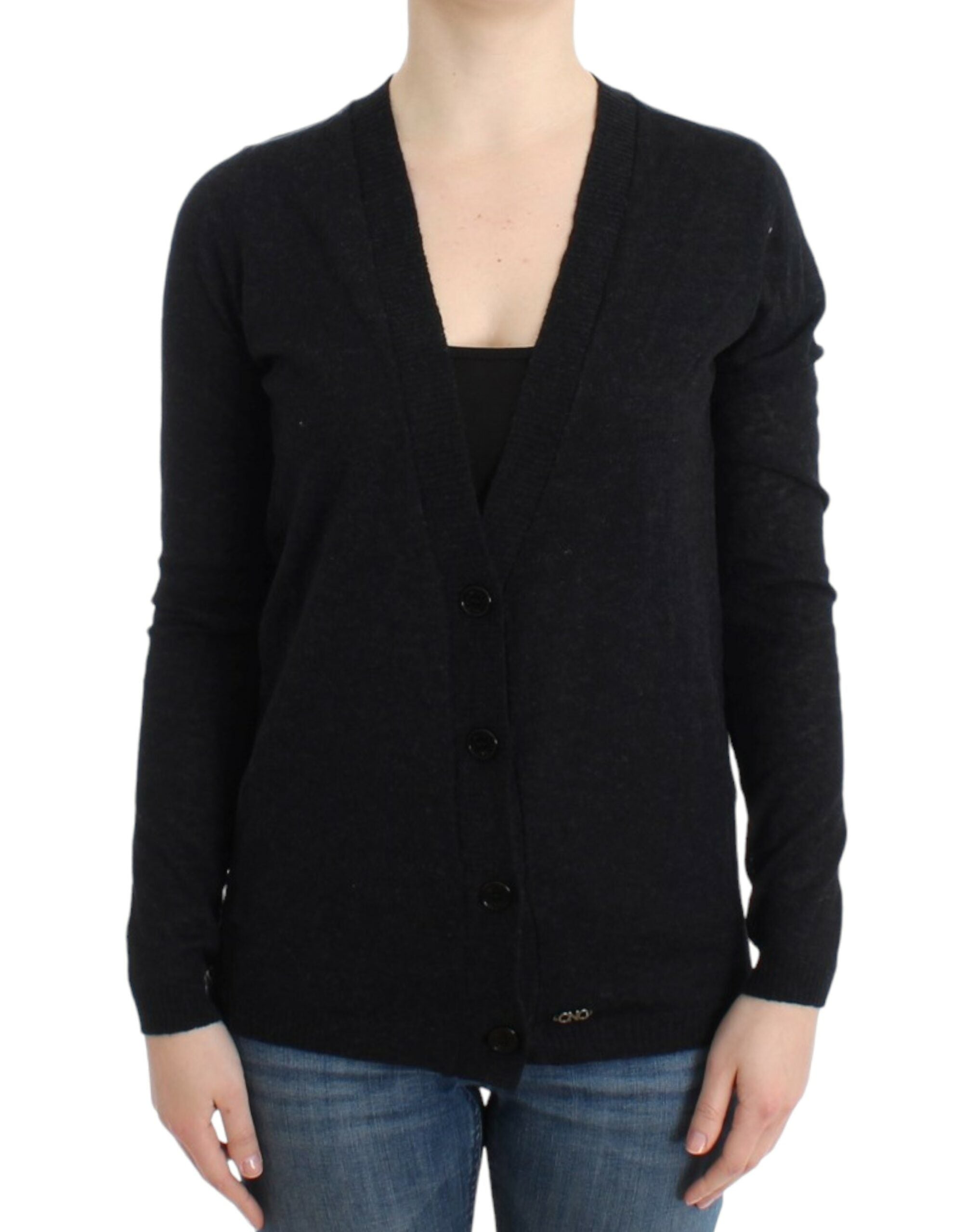 Wool Alpaca Blend Cardigan — Gray