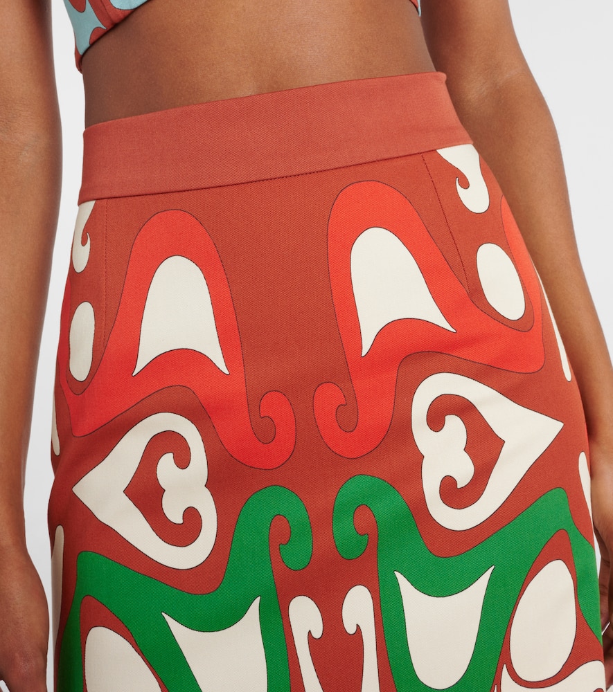 Baia printed cotton-blend midi skirt