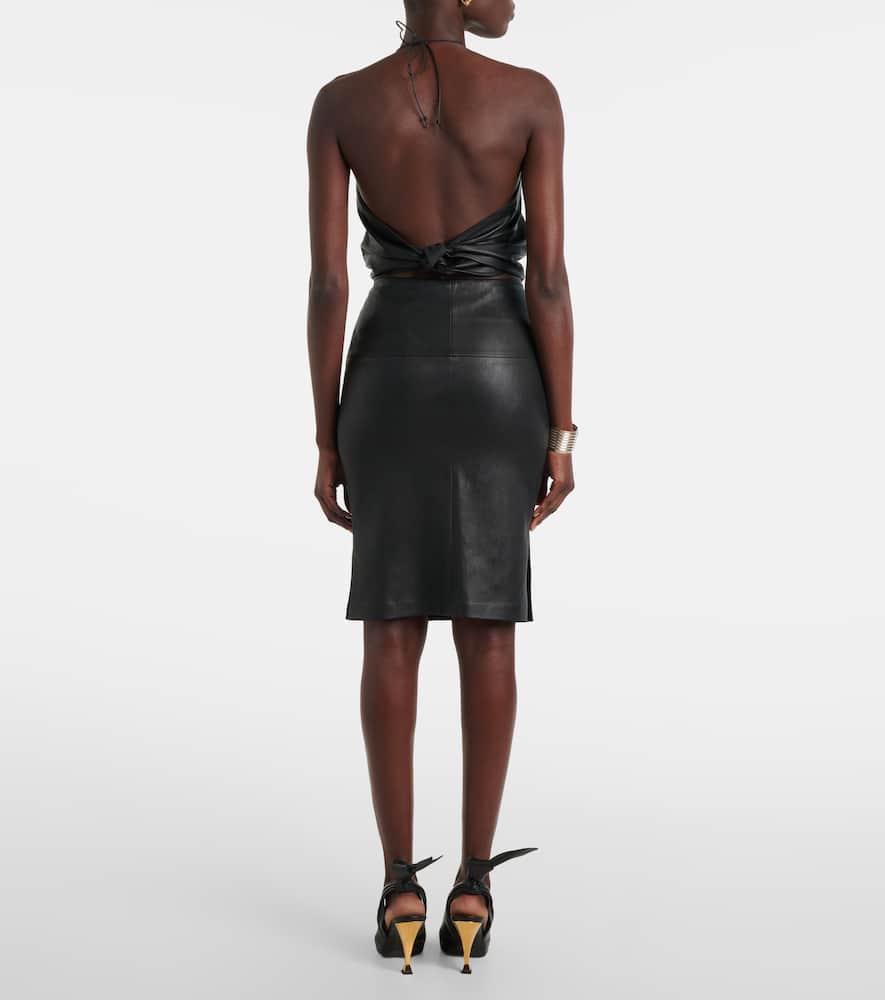 Gina 25 leather midi skirt