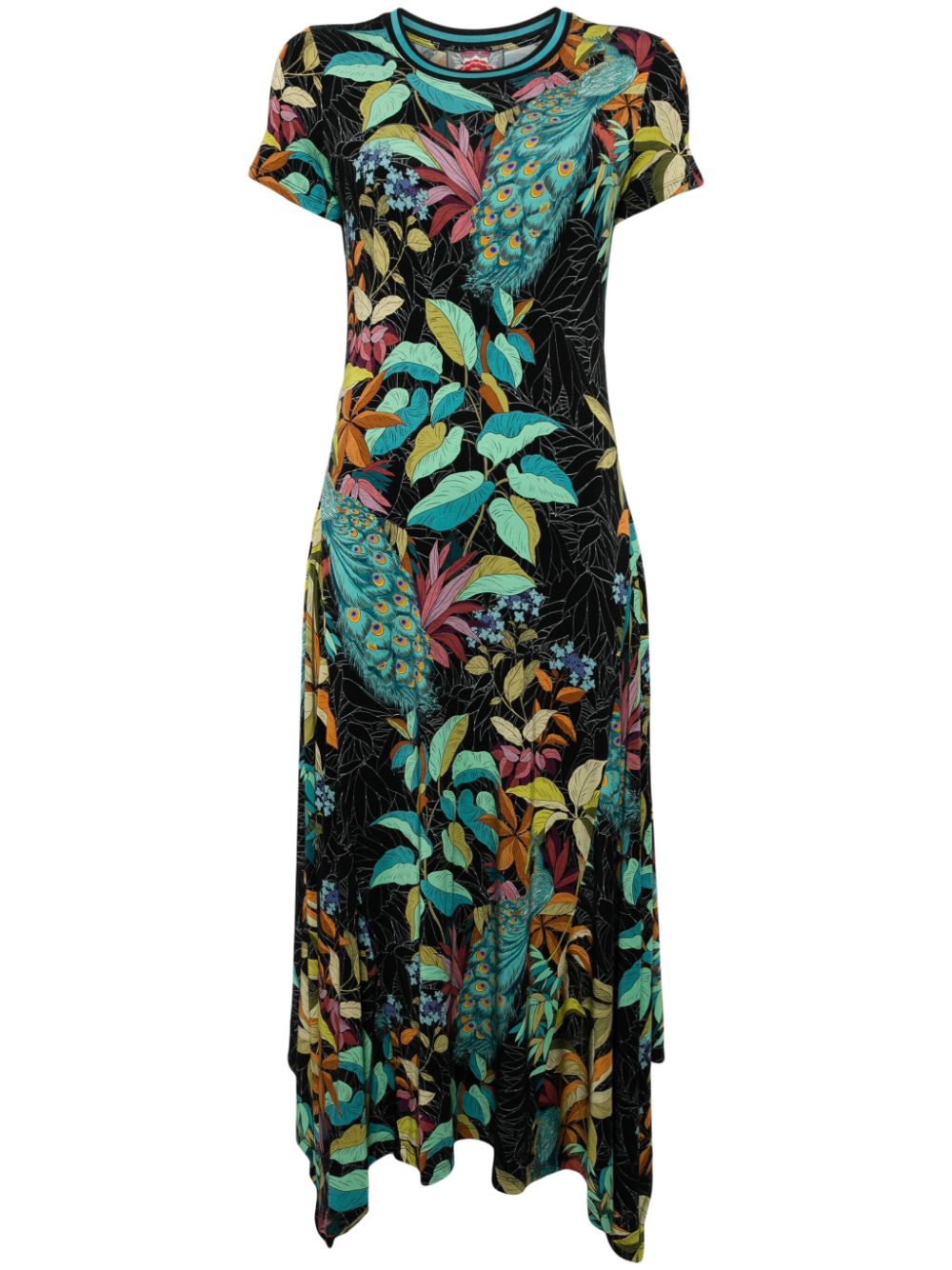 Asymmetric cap sleeve dress - Black