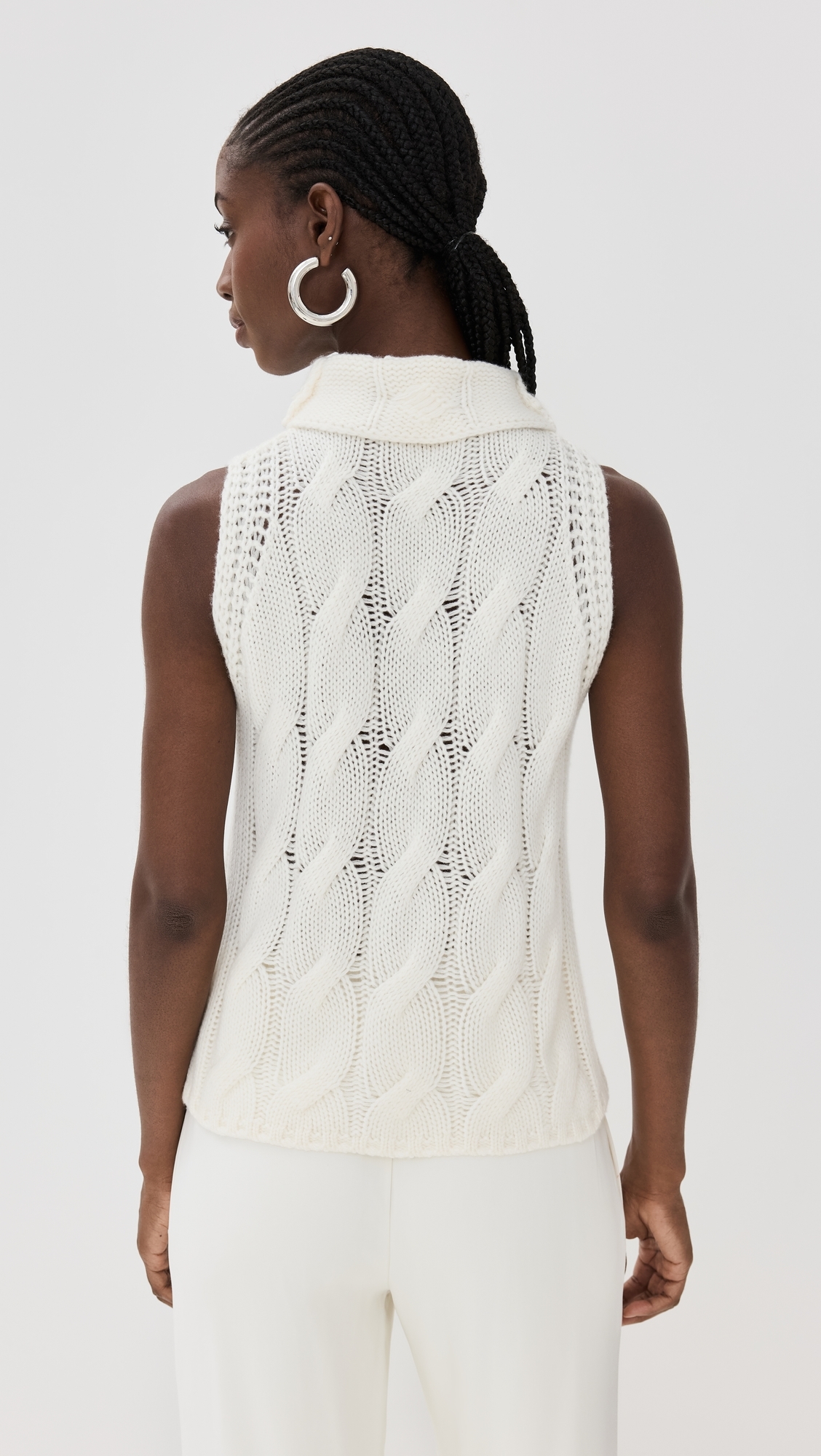 Cashmere Saige B Cropped Turtleneck Gardenia 