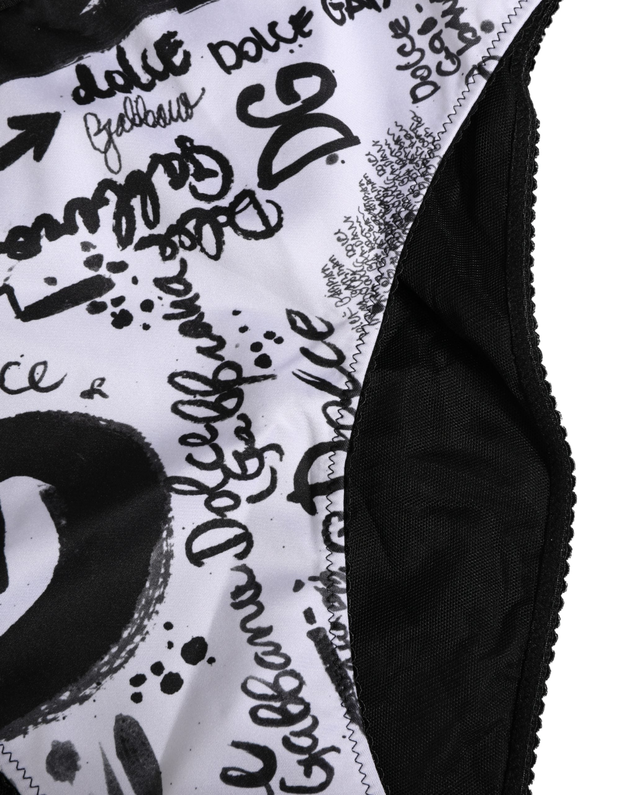 Logo-Graphic Nylon Brief — Black