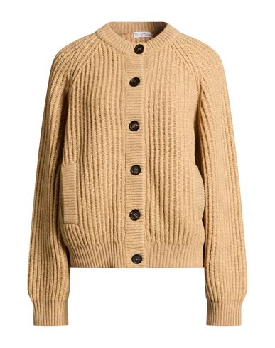 Woman Cardigan Sand Size M Cashmere