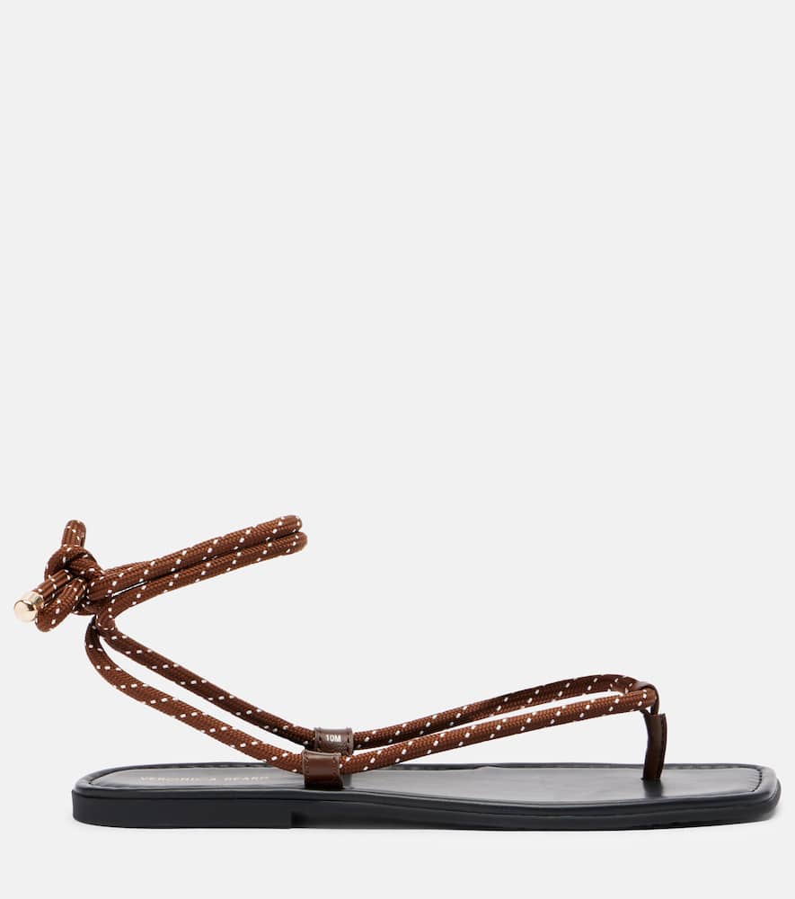 Carmina leather-trimmed thong sandals