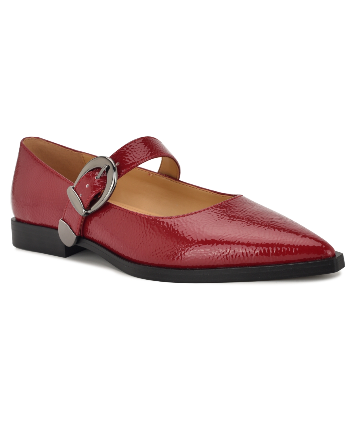 Women's Katrel Mary Jane Pointy Toe Flats - Dark Red Patent