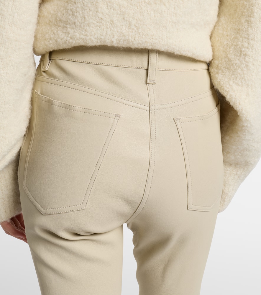Leather bootcut pants