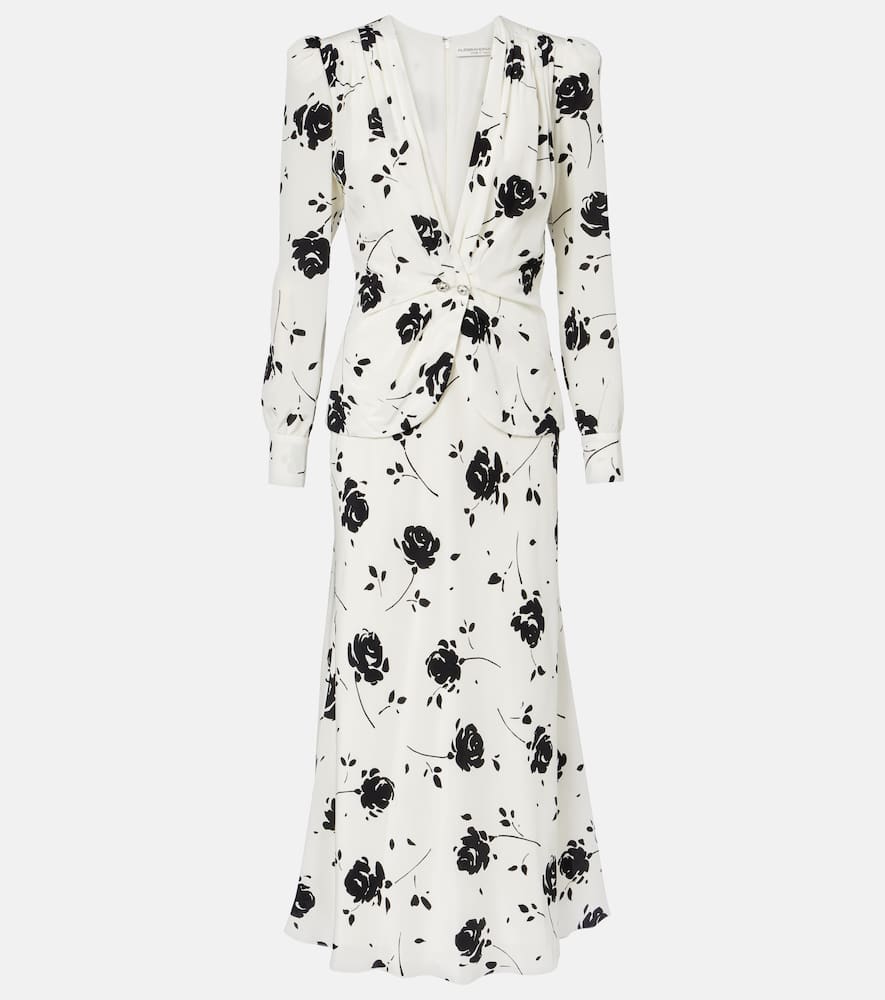 Floral silk midi dress