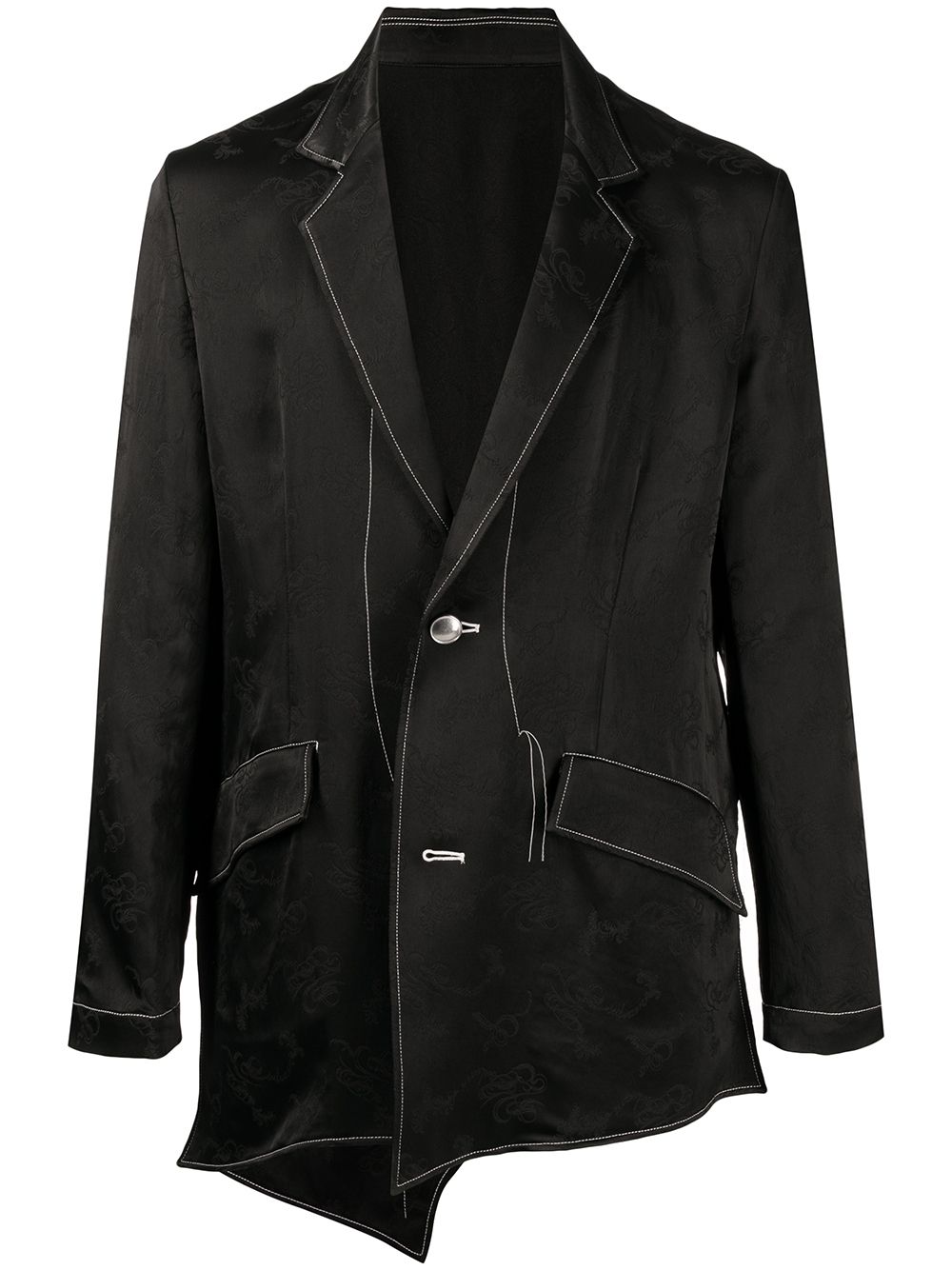 Contrast-stitched jacket - Black