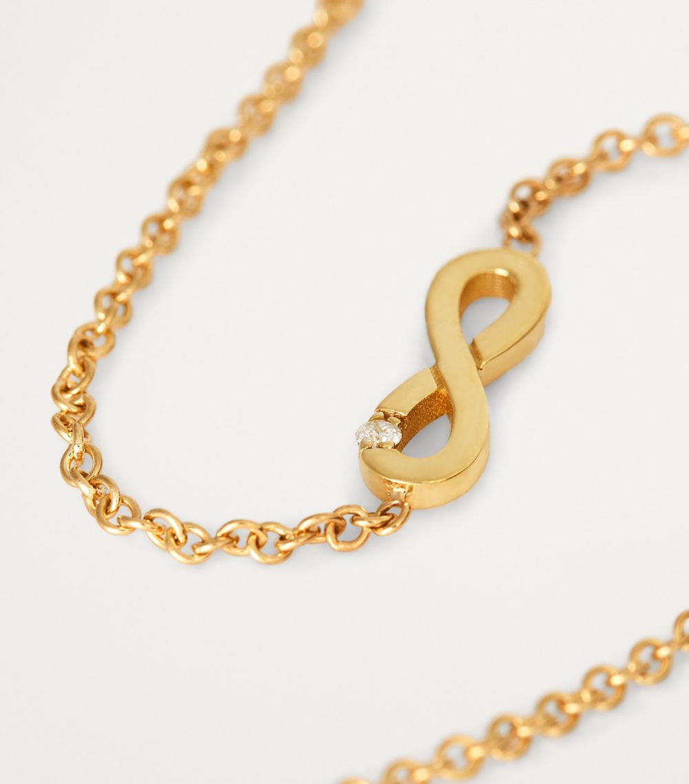 Yellow Gold And Diamond Infinity Chain Bracelet