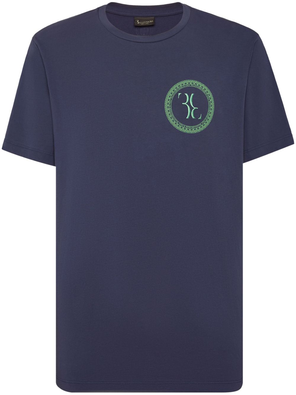 Logo-embroidered cotton T-shirt - Blue