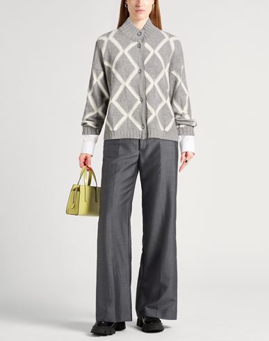 Woman Cardigan Grey Size 10 Cashmere, Wool, Metallic fiber, Polyamide