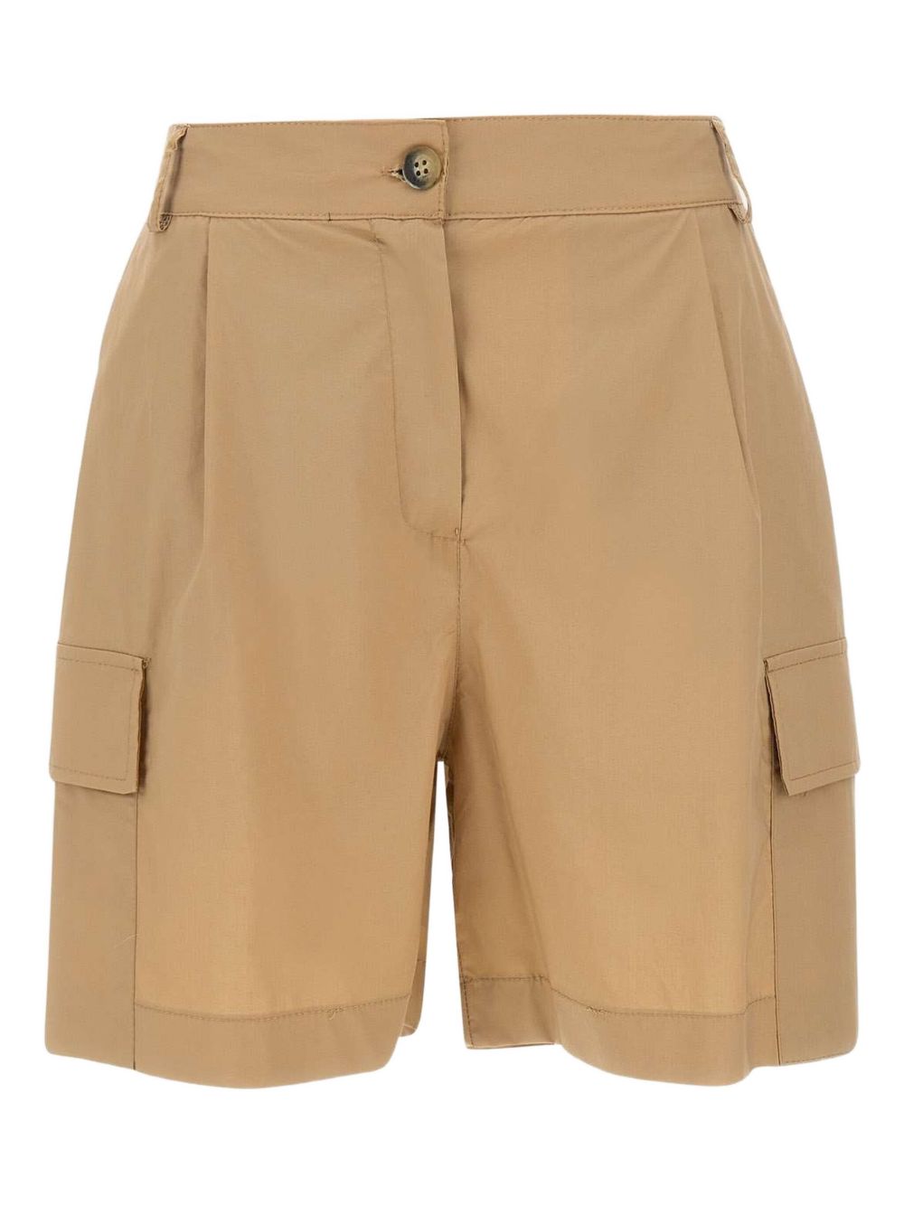 Pleated cargo shorts - Brown