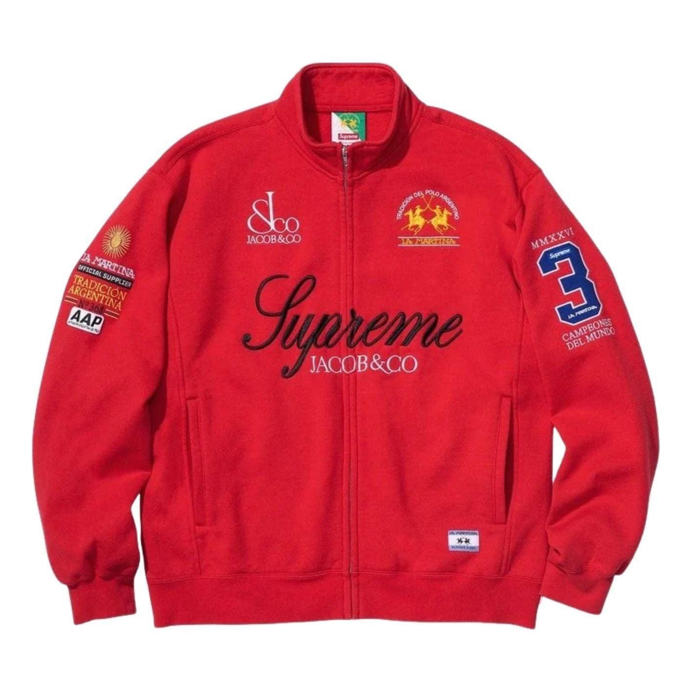 X La Martina SS26 Zip Up Sweatshirt 'Red'