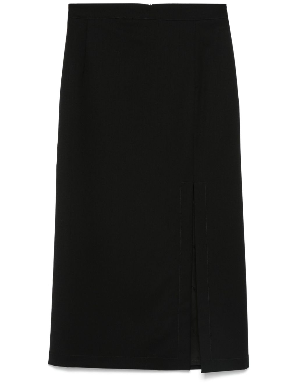 Side-slit pencil skirt - Black