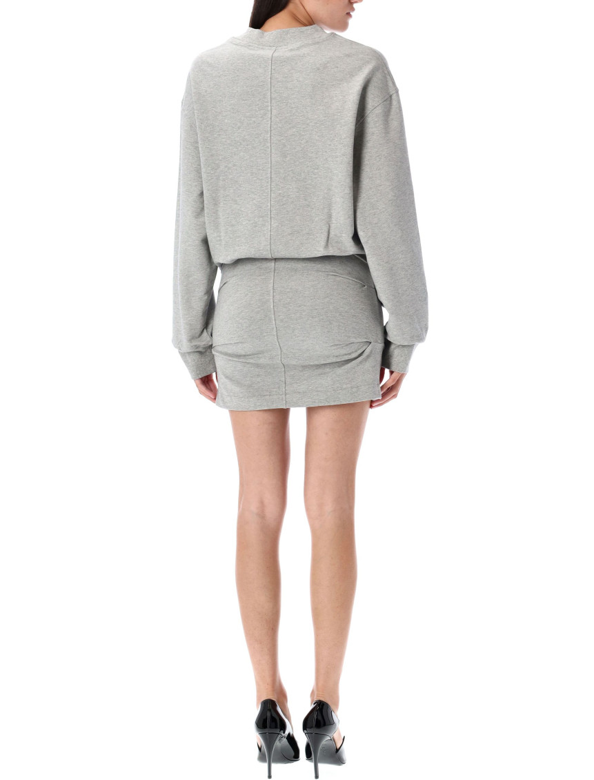 Grey Logo-appliqu Mini Dress