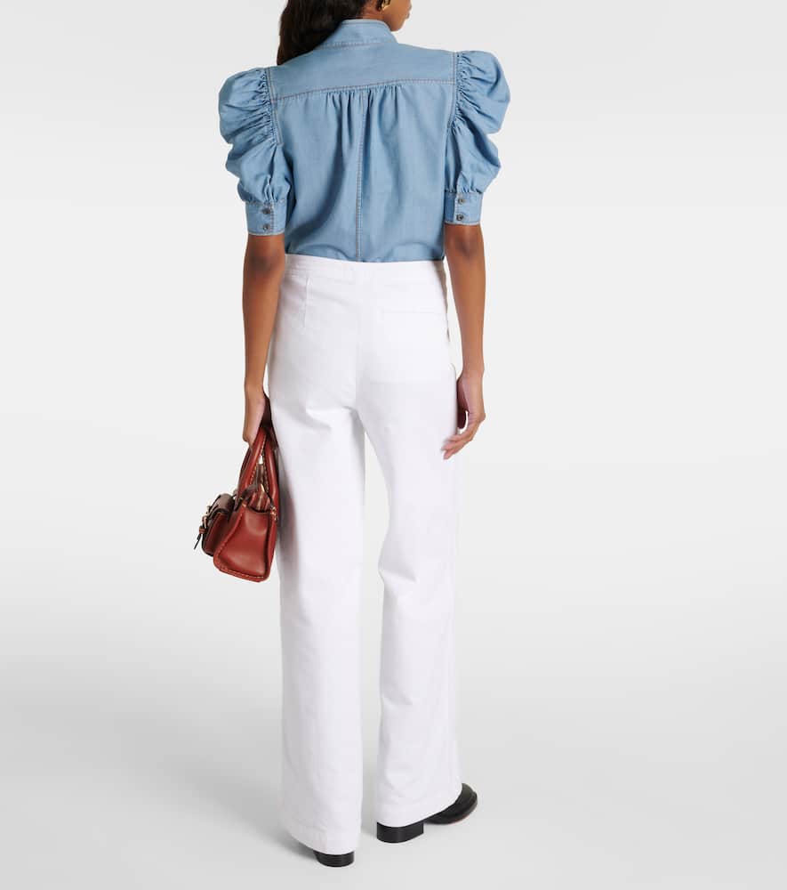 High-rise wide-leg pants