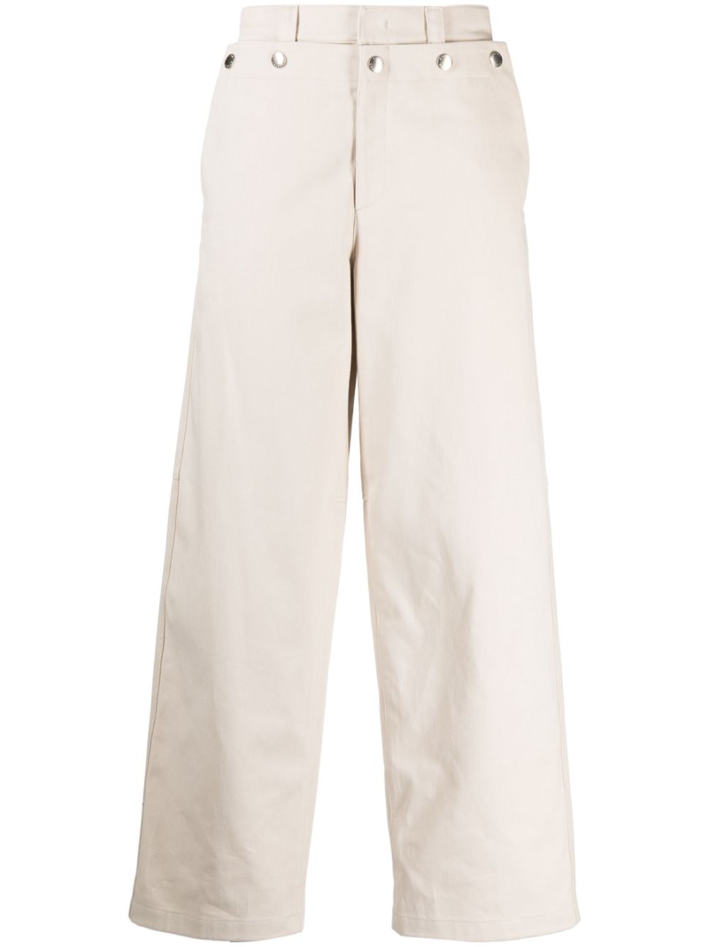 Straight-leg cotton trousers - Brown