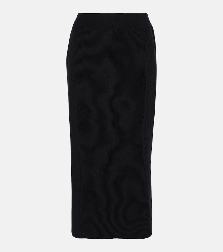Wool, cashmere and silk midi skirt