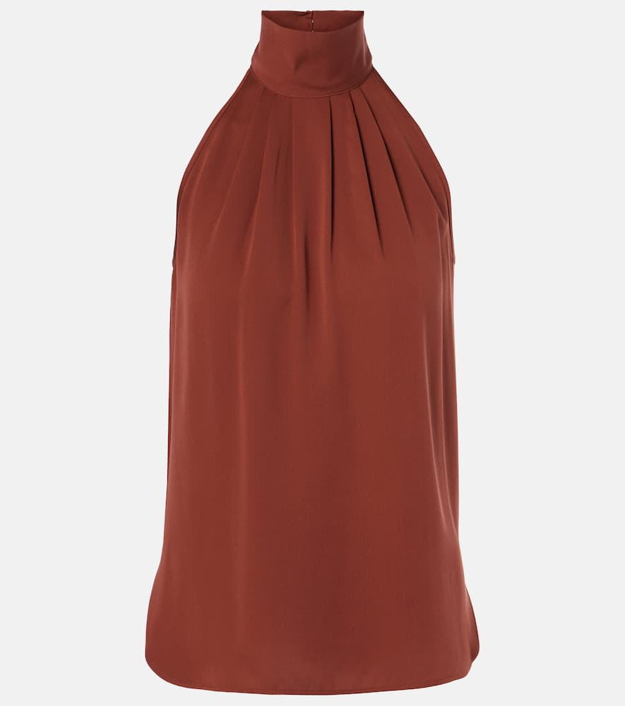 Memore halterneck silk top