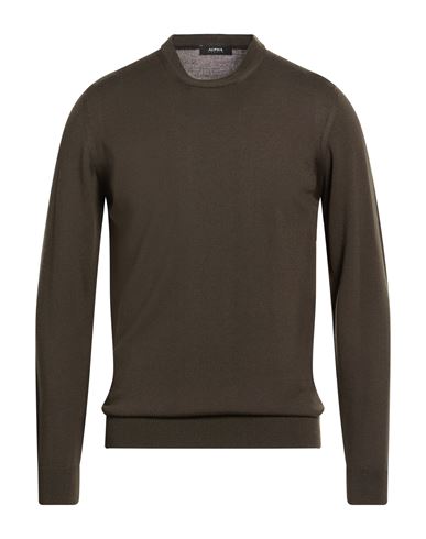 Man Sweater Dark green Size 44 Wool