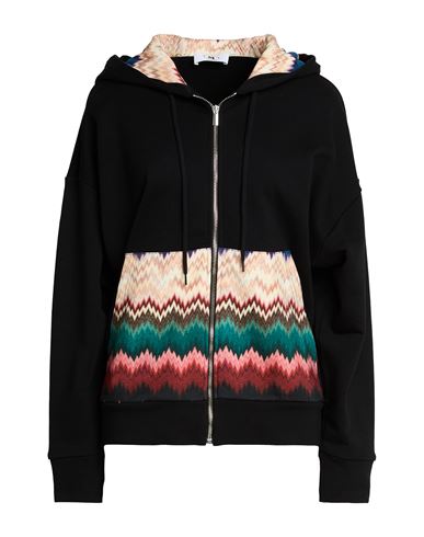 Woman Sweatshirt Black Size S Cotton