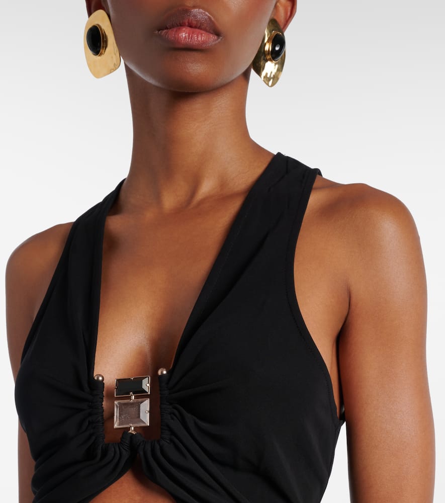 Duo Bezel Quartz jersey maxi dress