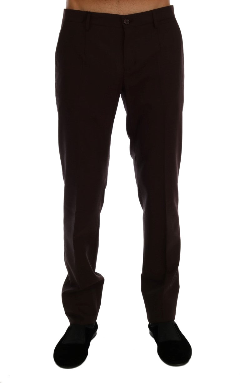 Wool Stretch Formal Trousers — Purple