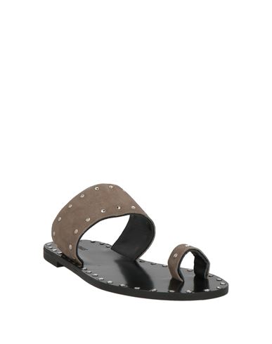 Woman Thong sandal Charcoal Size 5 Leather