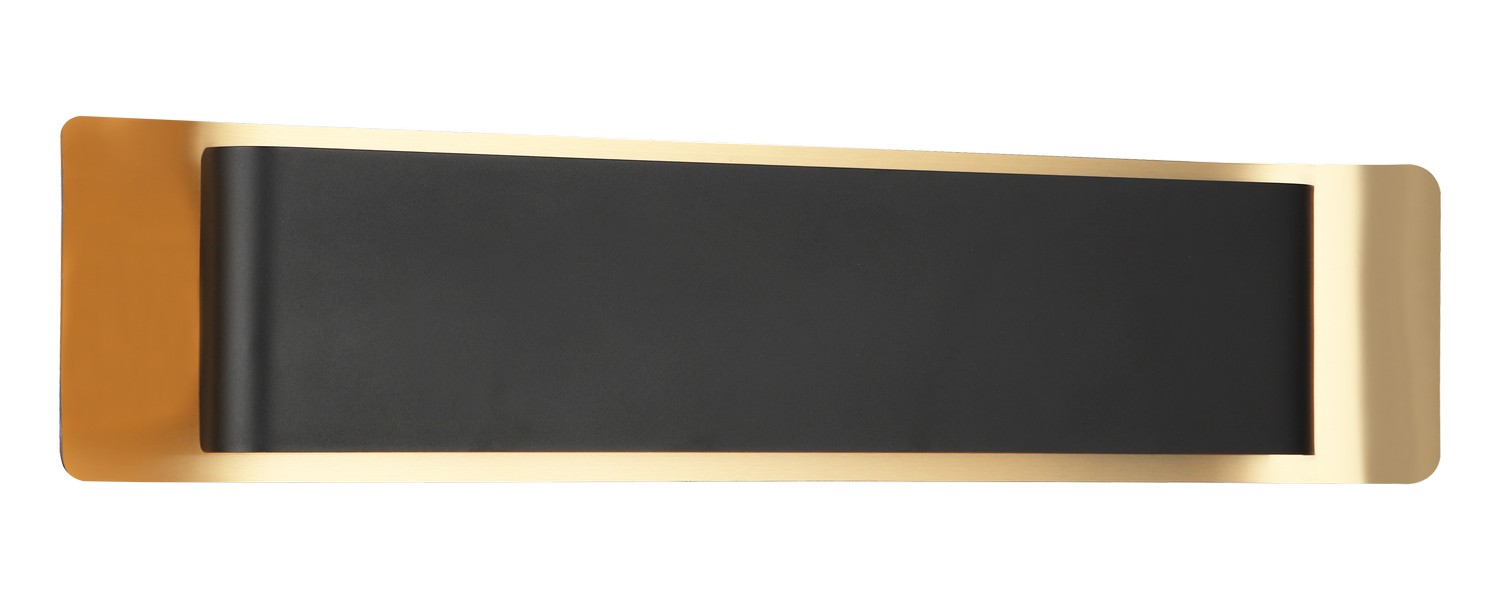 Kumilo 1-Light LED Wall Sconce in Matte Black with Aged Gold Bra
