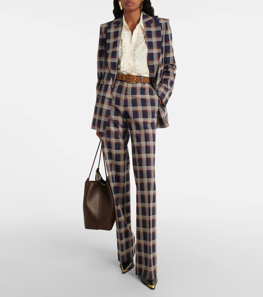 Checked wool blazer