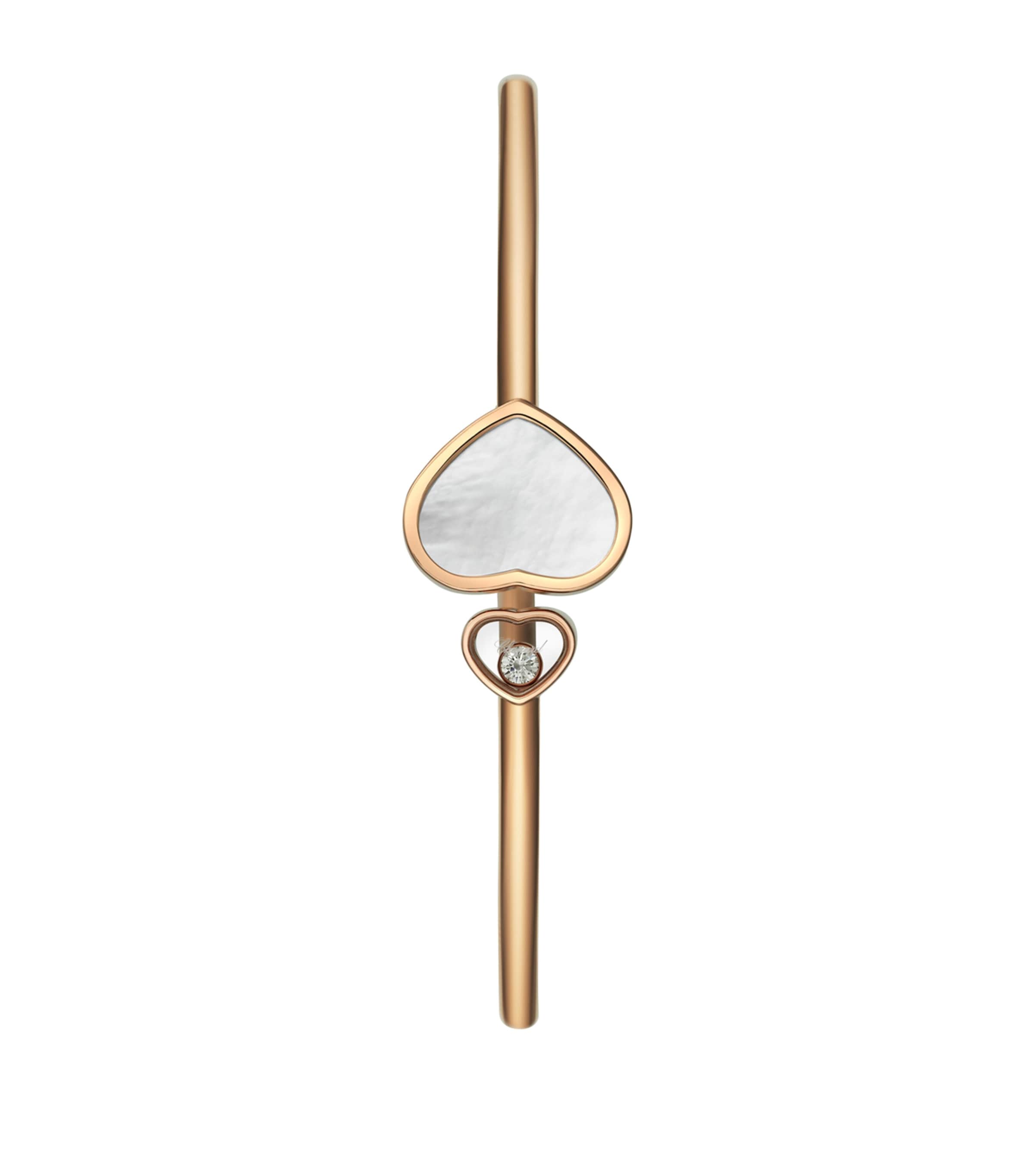 Rose Gold and Diamond Happy Hearts Bangle