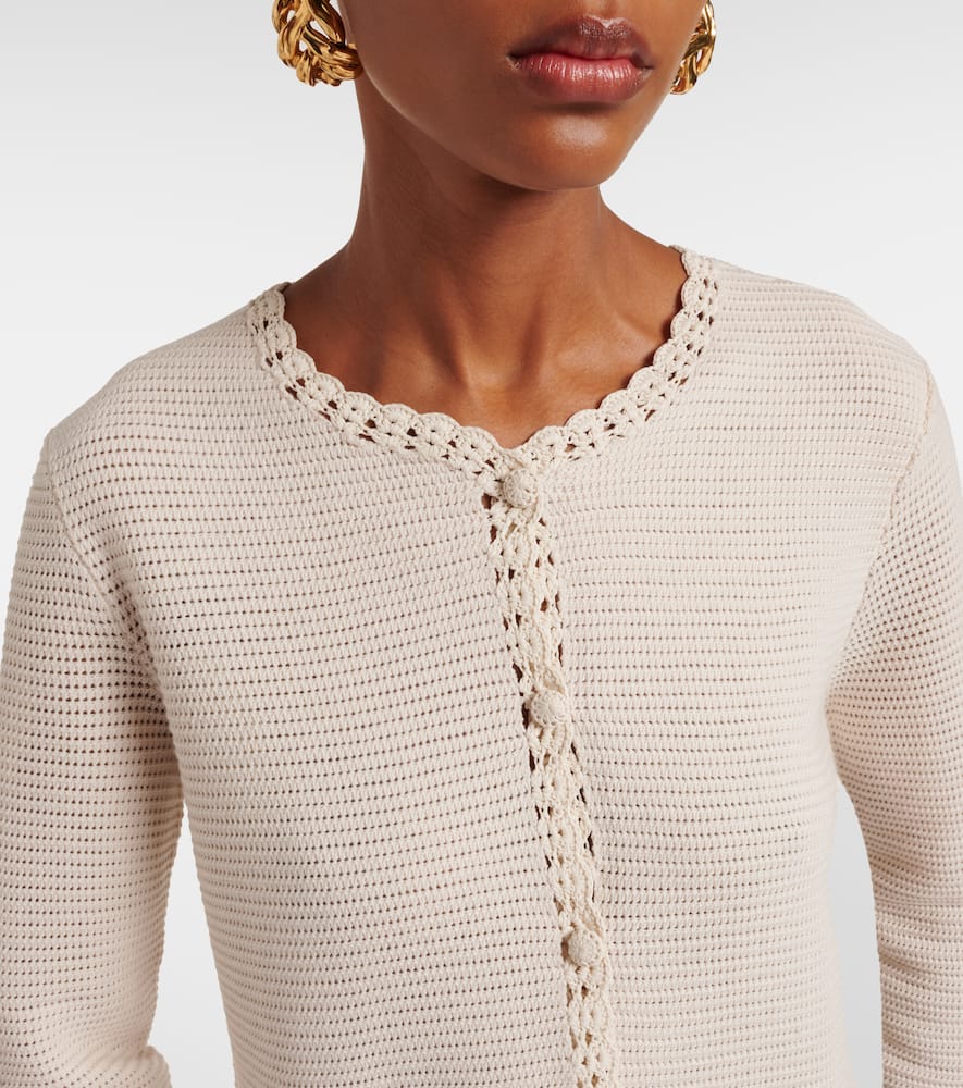 Crochet-trimmed wool-blend jacket