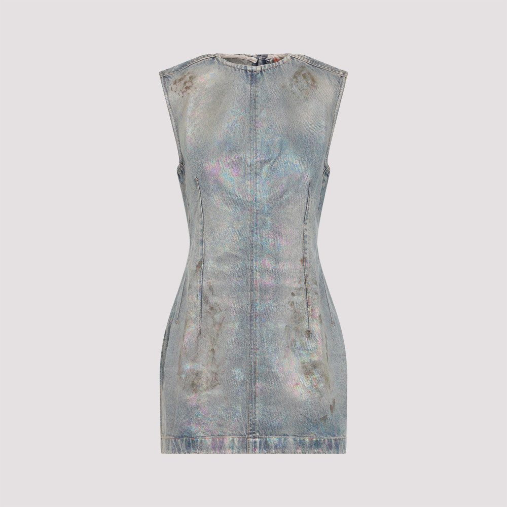 Light Blue Coated Denim Dress