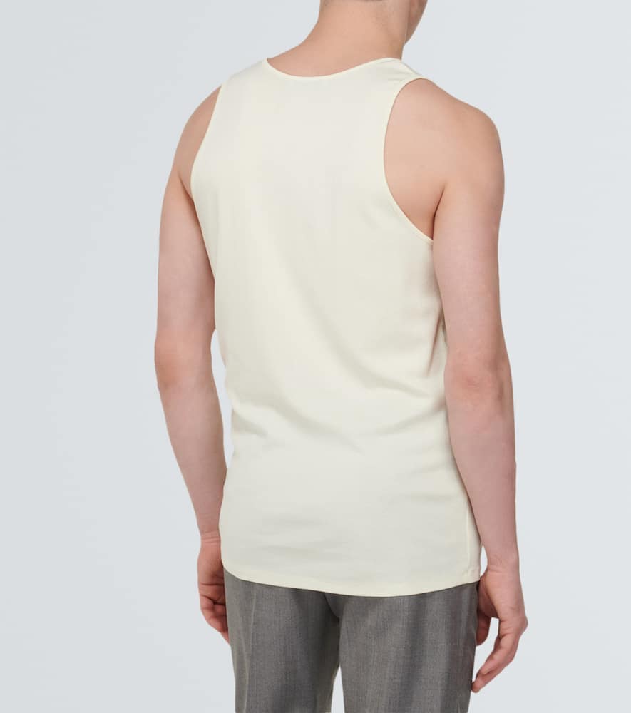 Ribbed-knit cotton jersey tank top