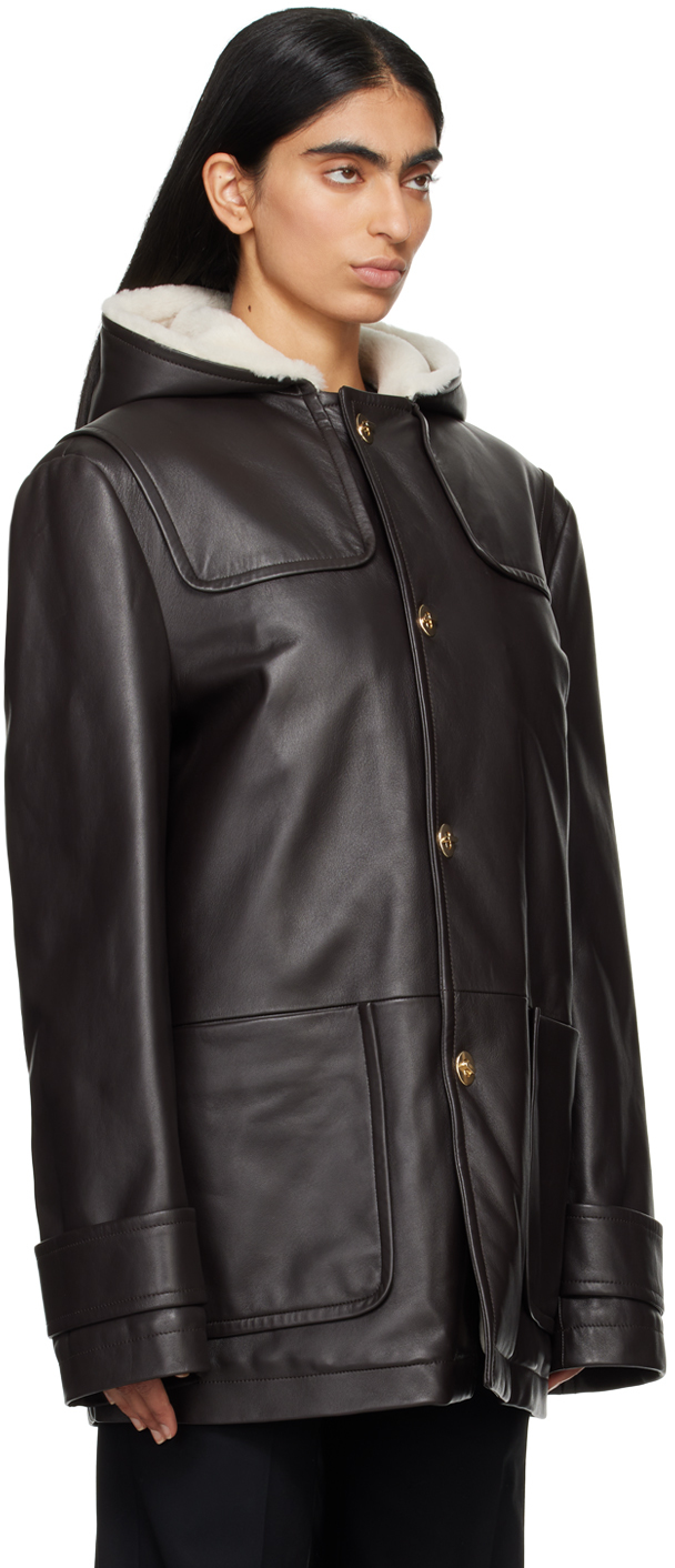 Wales Bonner Brown Thought Leather Jacket