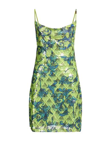 Woman Mini dress Lime green Size 6 Polyester, Elastane