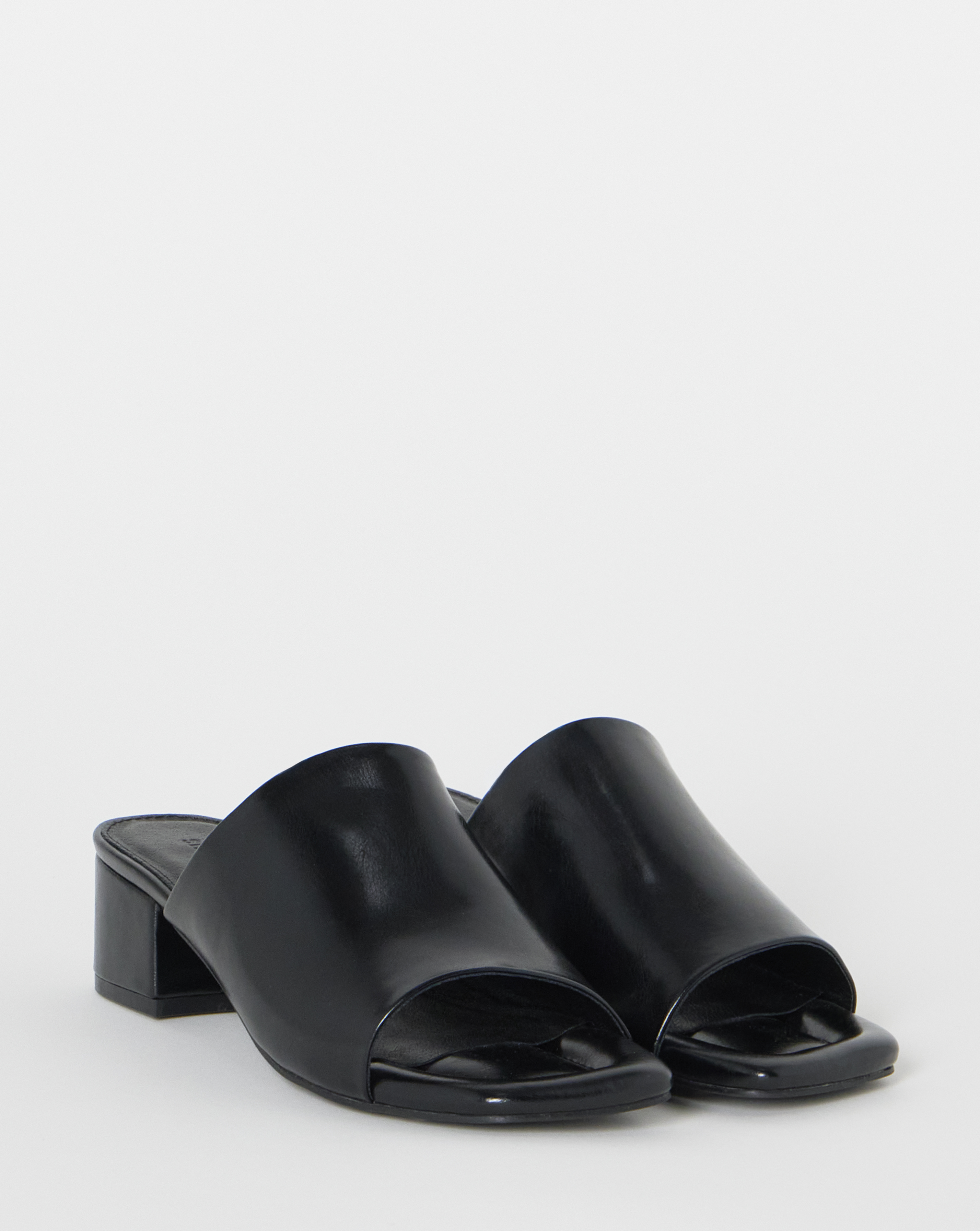 Low Block Heel Mules Wide Fit
