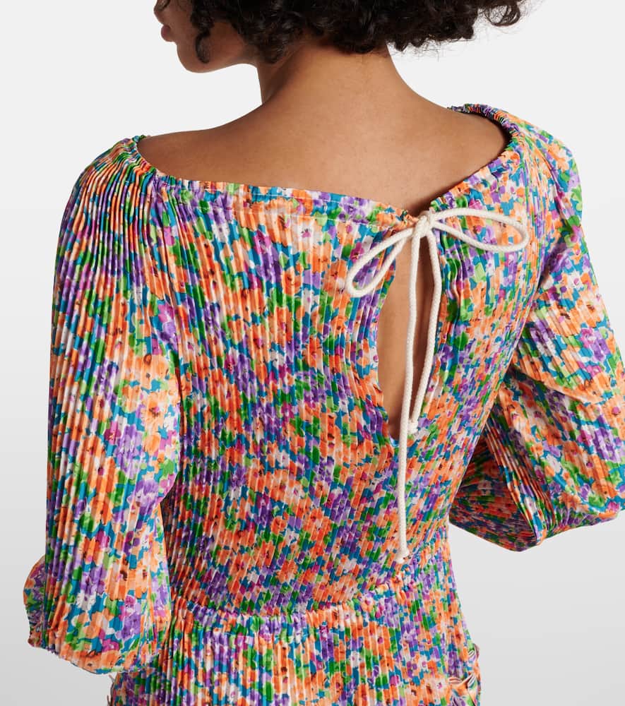 Floral pleated midi dress
