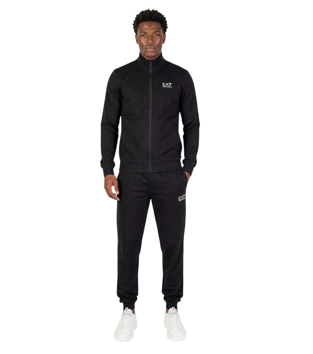 Black Cotton Logo Tracksuit