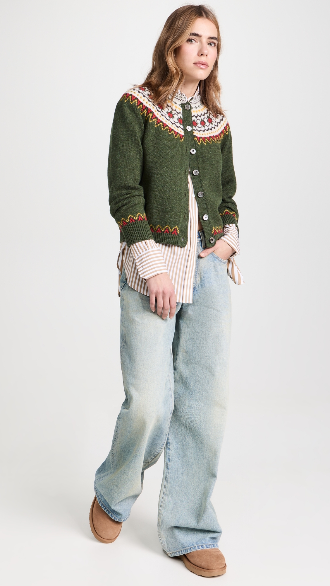 Hilde Fair Isle Cardigan Thyme Multi