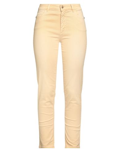 Woman Pants Pastel yellow Size 8 Cotton, Elastane