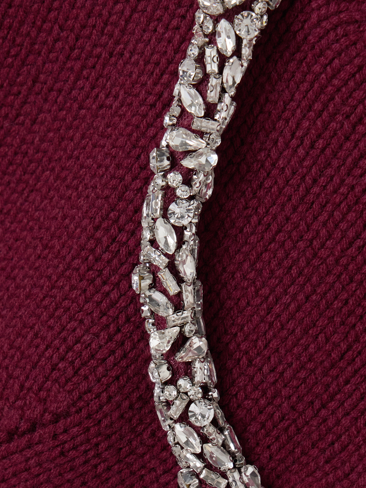 Monroe Cutout Crystal-embellished Wool-blend Sweater - Burgundy