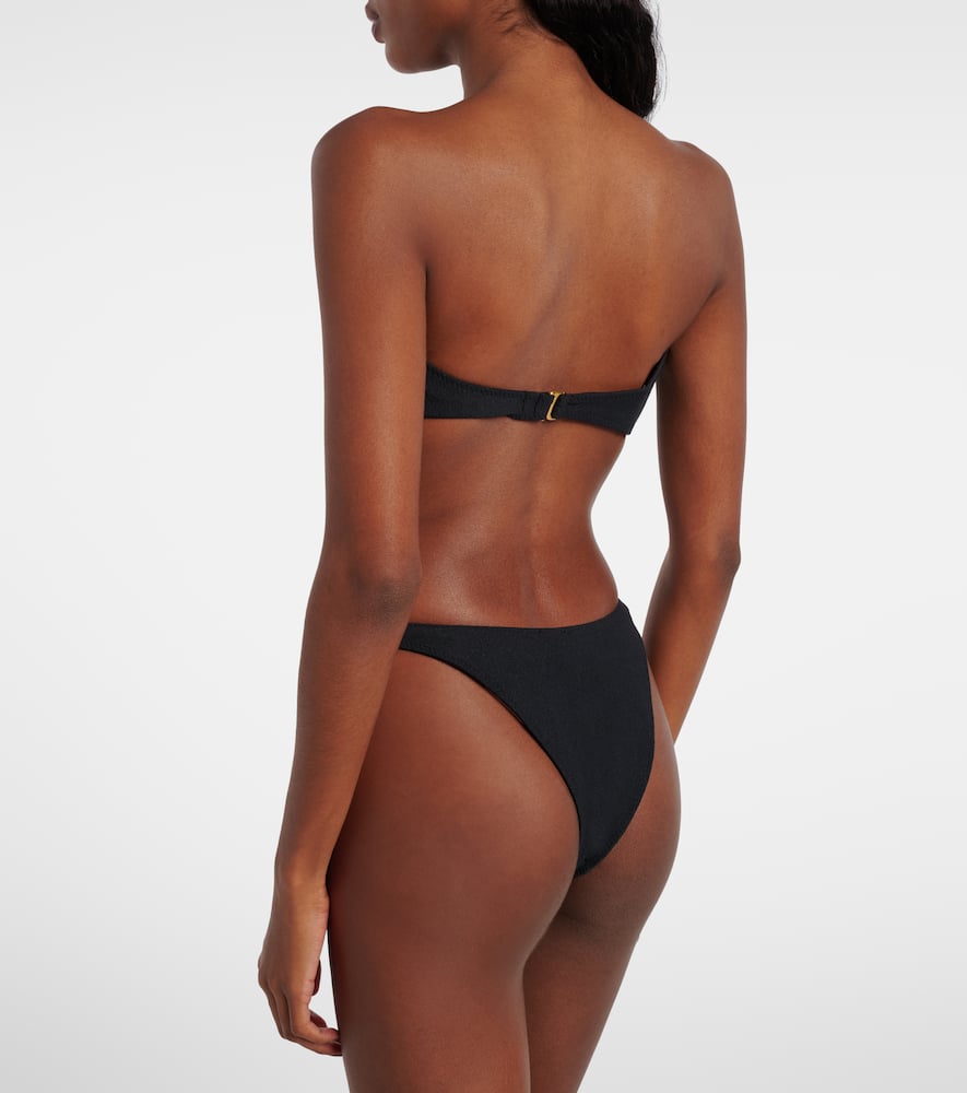 Rosette floral-appliqué bikini bottoms