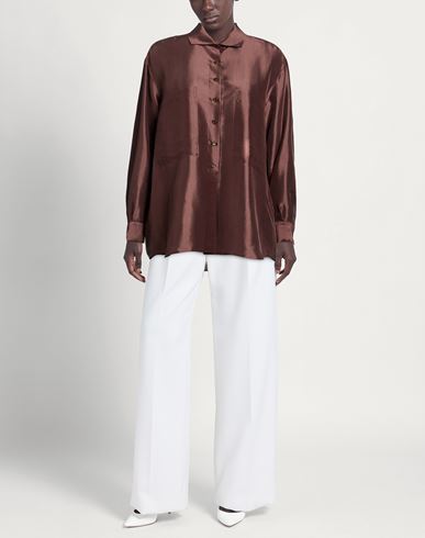 Woman Shirt Chocolate brown Size S Silk