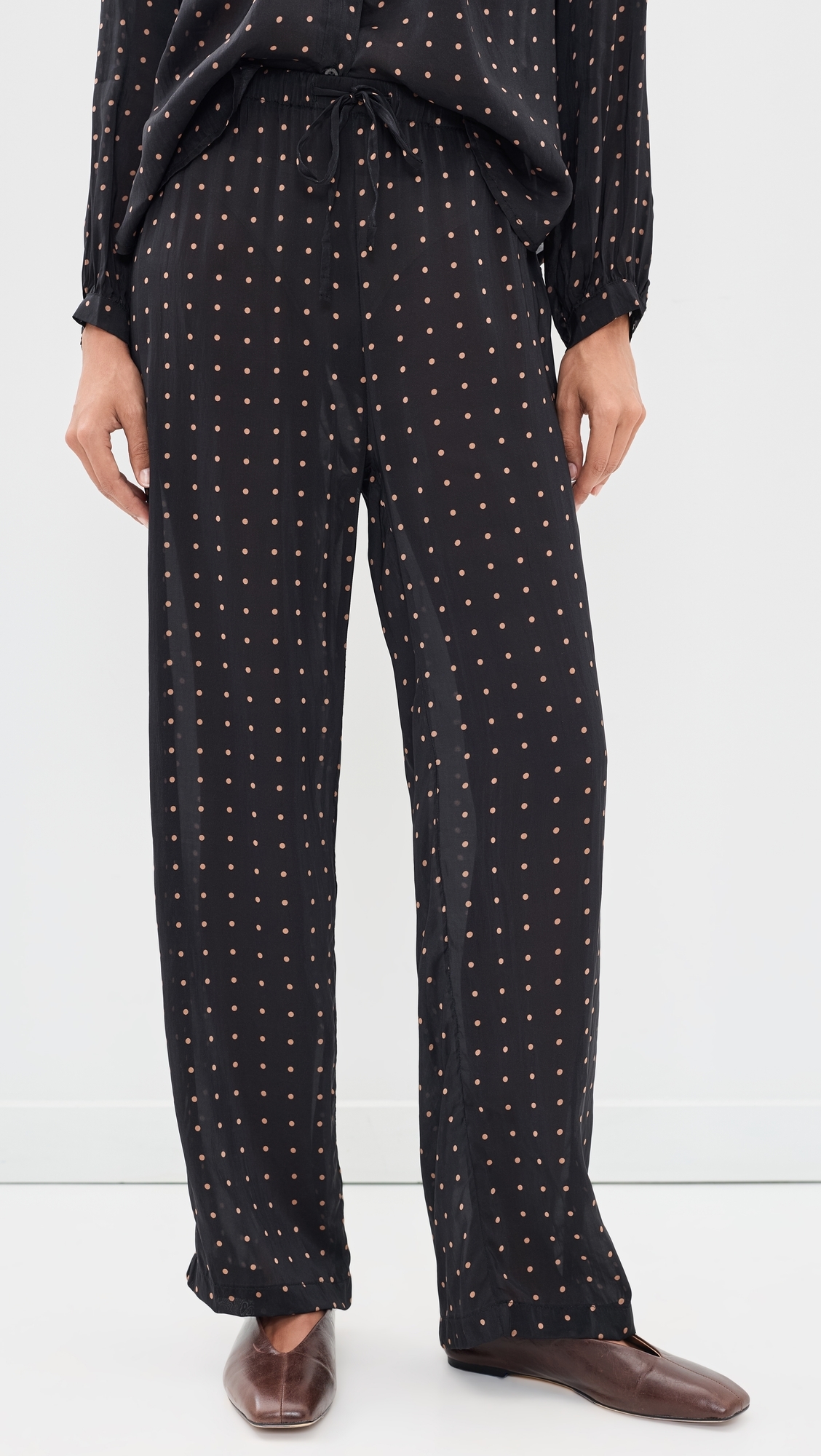 Jamie Pants Petite Polka Dot Black & Tan