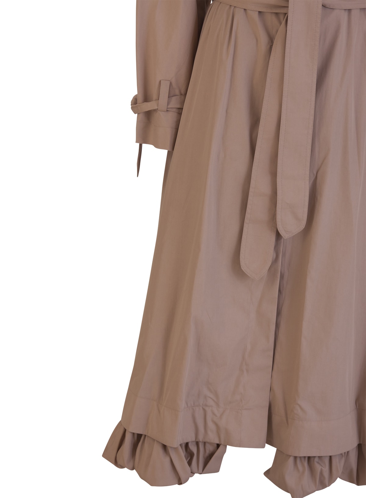 Flared belted trench coat