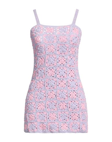 Crochè Woman Mini dress Lilac Size L Cotton