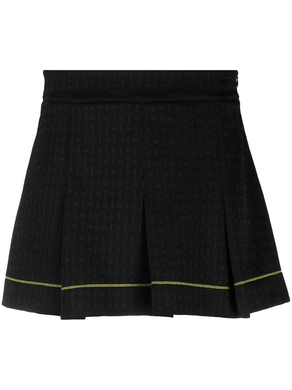 Contrast-trim pleated miniskirt - Black