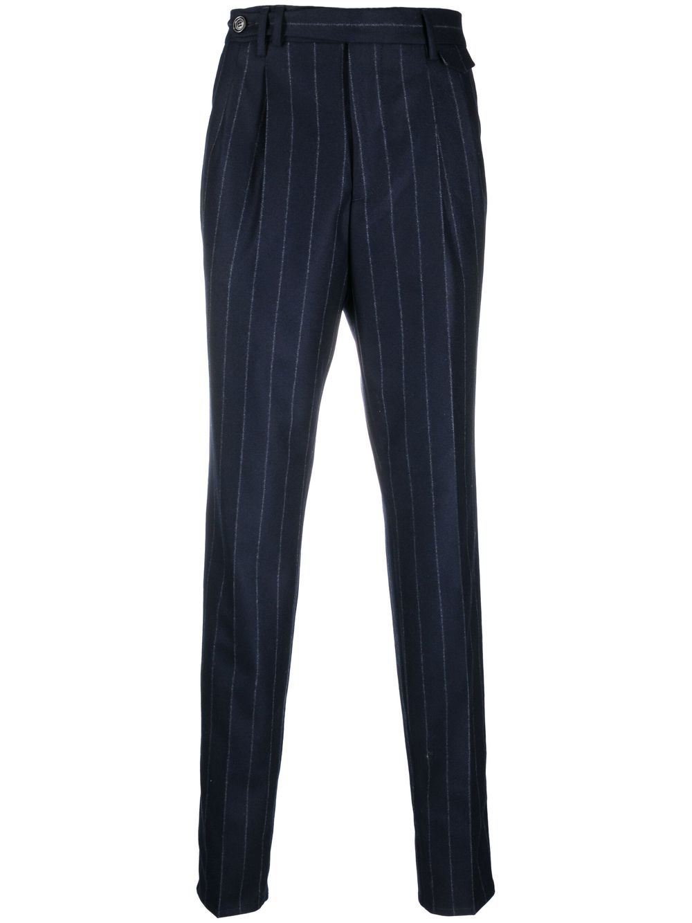 Pinstripe-print straight-leg trousers - Blue